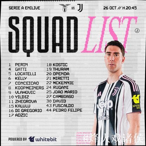 尤文发布客战博洛尼亚球员名单：与欧冠阵容一致，伊尔迪兹领衔
